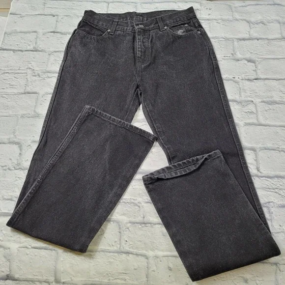 Harley Davidson Black 100% Cotton Bootcut Jeans size 4 Long - Picture 11 of 16